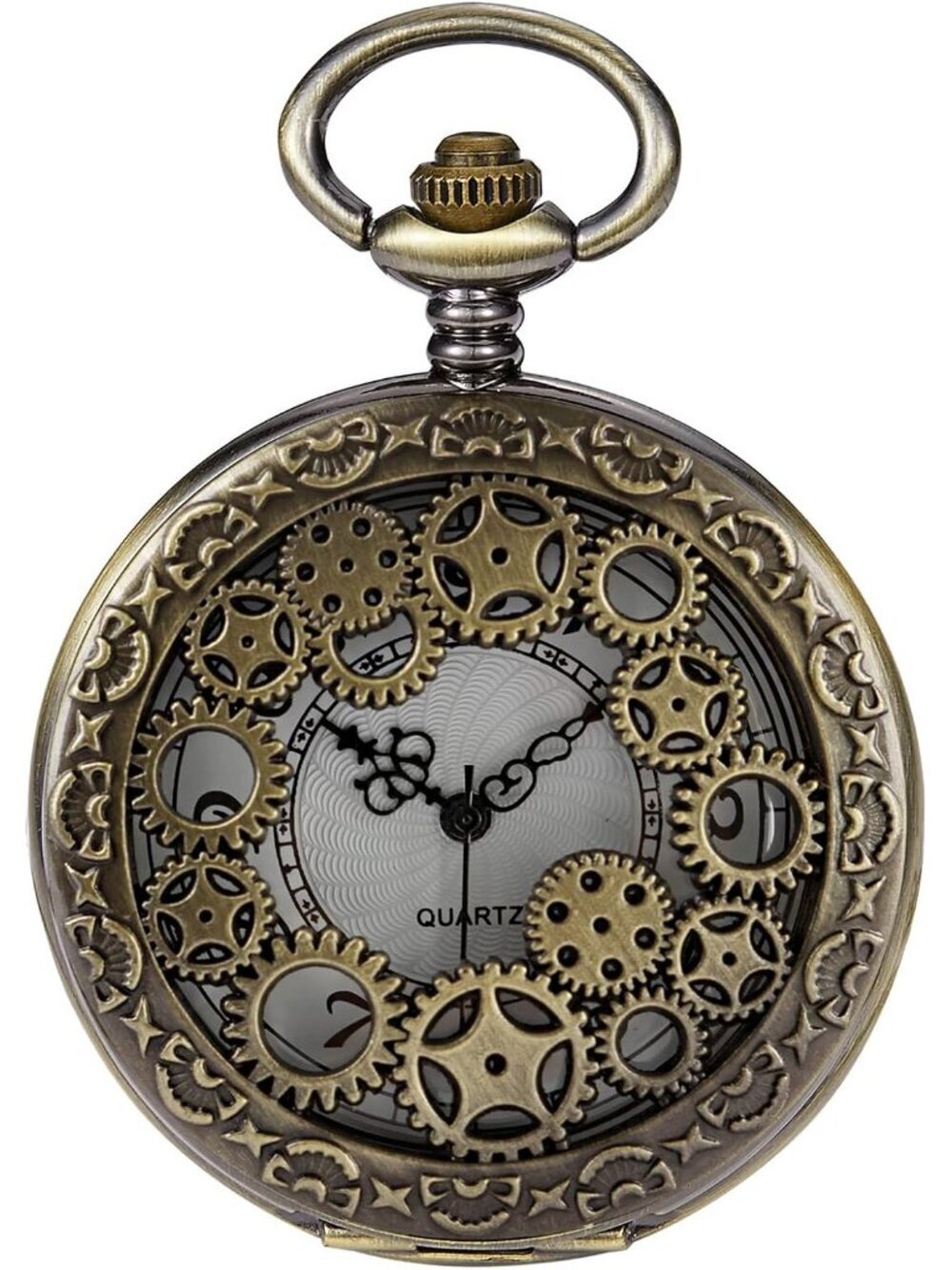 Mens Brown Analog Quartz Roman Numeral Shape Pendant Necklace Round Pocket Watch - Picture 2 of 7